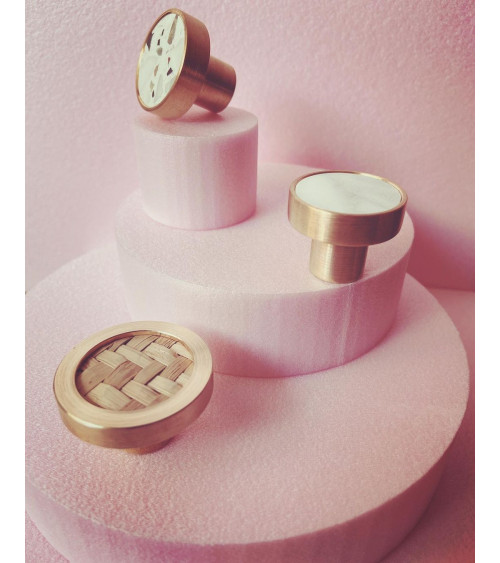 Brass and terrazzo furniture knob designer handle