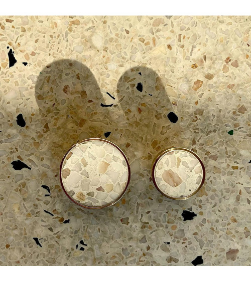 Brass and terrazzo furniture knob designer handle