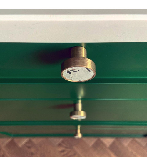 Brass and terrazzo furniture knob designer handle