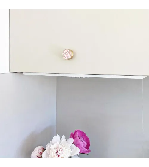 Brass and Pink Terrazzo Furniture Knob designer handle large model