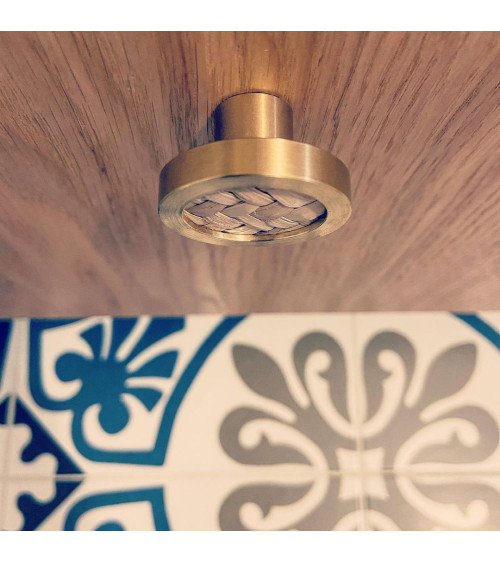 Brass and Marine Botanical Furniture Knob designer handle