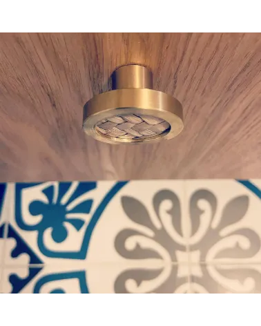 Brass and marine botanicals furniture knob designer handle view from above