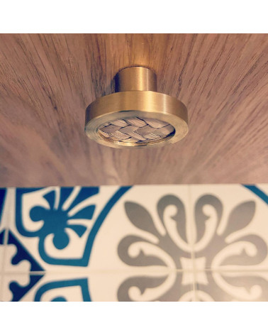 Brass and marine botanicals furniture knob designer handle view from above