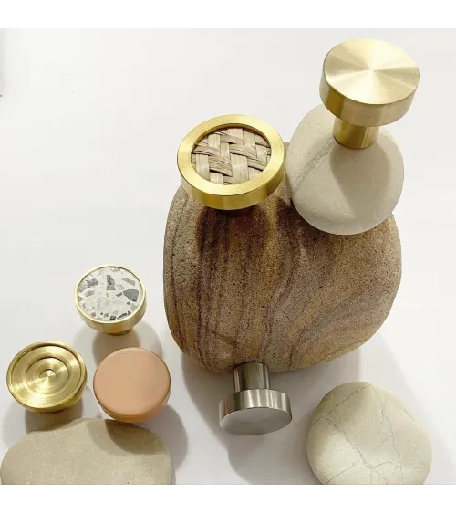 Brass and Marine Botanical Furniture Knob designer handle