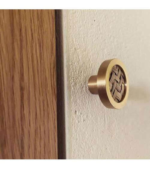 Brass and Marine Botanical Furniture Knob designer handle