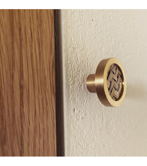 Brass and Marine Botanical Furniture Knob designer handle