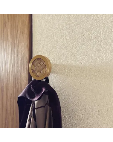 Brass and marine herbarium furniture knob designer handle front view mounted on furniture