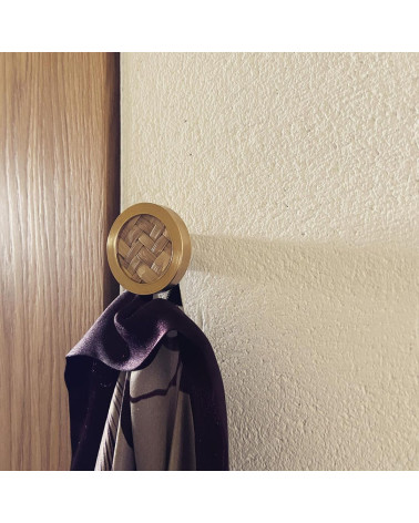 Brass and marine herbarium furniture knob designer handle front view mounted on furniture