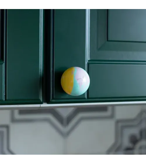 Funky yellow beech wood furniture knob design handle