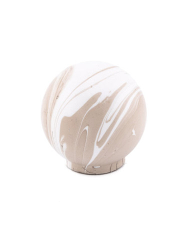Grey beech wood furniture knob designer handle front view on a white surface
