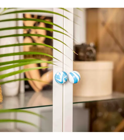 Azure Blue beech wood furniture knob designer handle