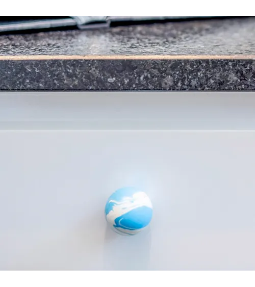Azure Blue beech wood furniture knob designer handle