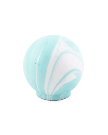 Aqua beech wood furniture knob designer handle front view on a white surface