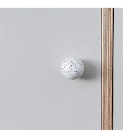 White/black mix beech wood furniture knob design handle