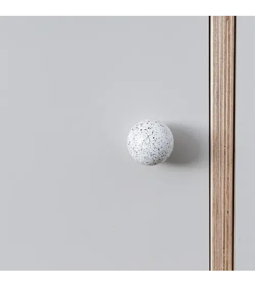 White/black mix beech wood furniture knob design handle