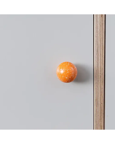Beech wood furniture knob orange/white Mix design handle fitted on a piece of furniture