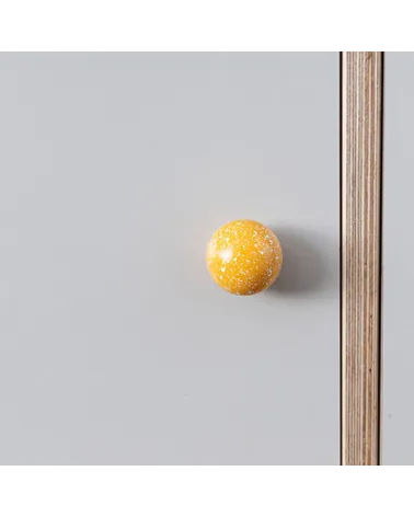 Beech wood furniture knob yellow/white Mix design handle fitted on a piece of furniture