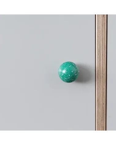 Beech wood furniture knob green/white Mix design handle fitted on a piece of furniture
