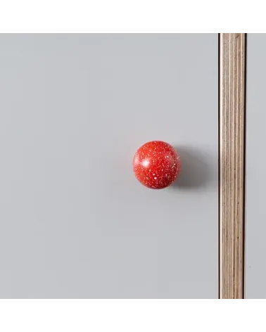 Beech wood furniture knob red/white Mix design handle fitted on a piece of furniture