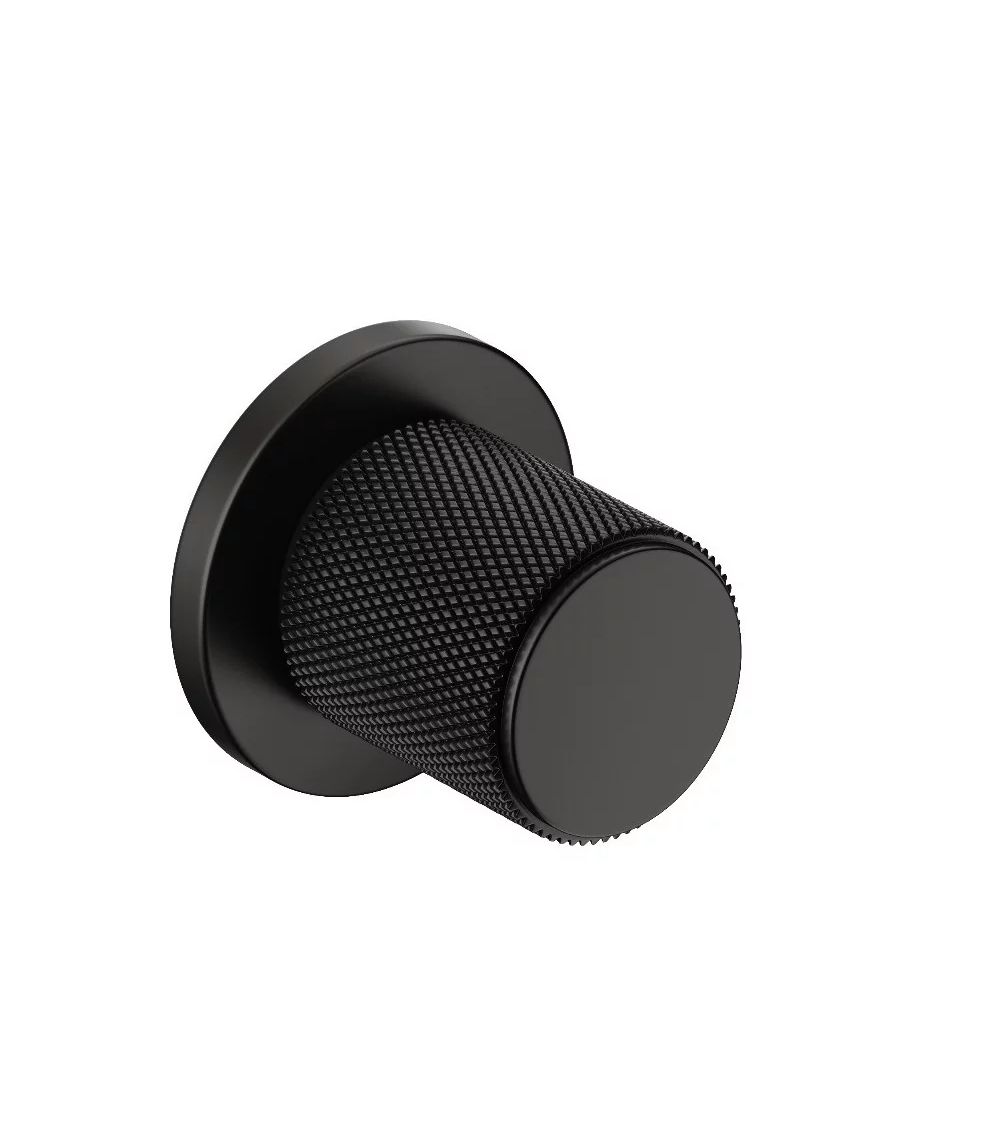 Textured black Time designer door knob