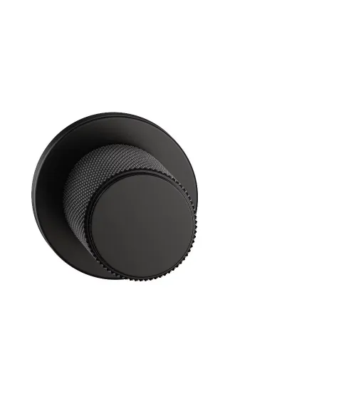 Textured black Time designer door knob