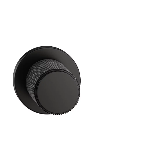 Textured black Time designer door knob