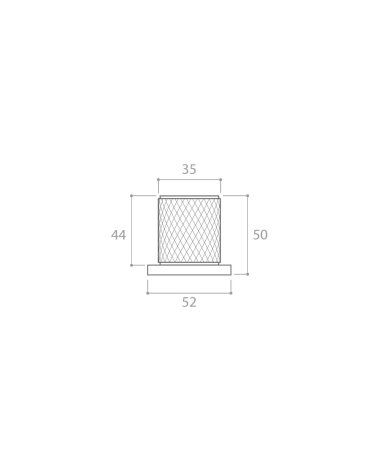 Textured Time door knob with dimensions