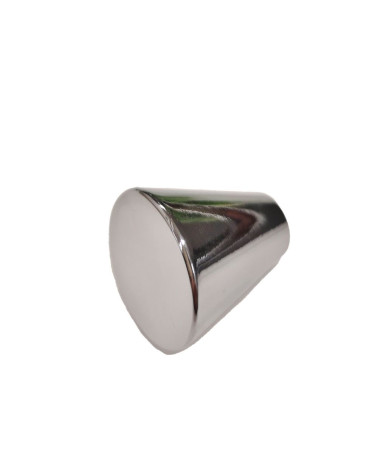 AMBIENT polished chrome furniture knob design handle placed on white surface