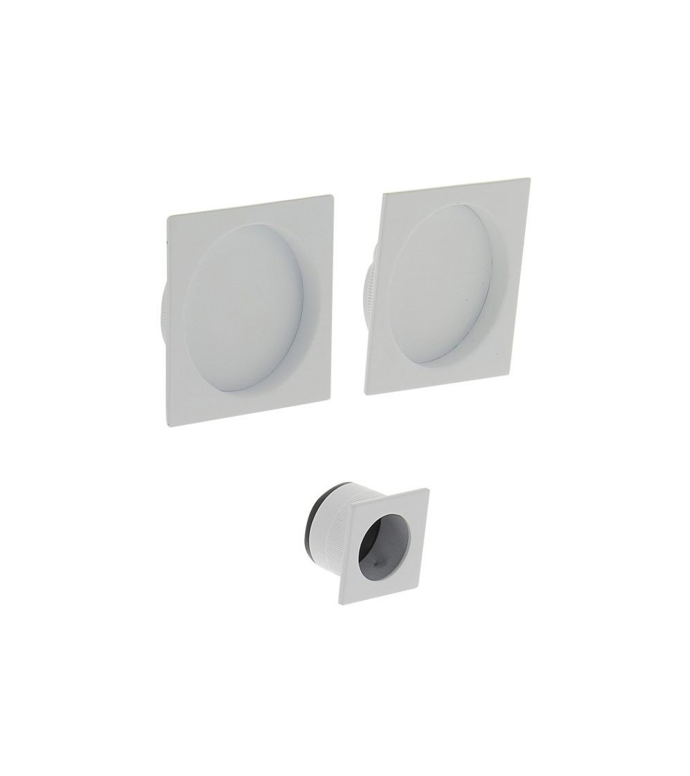 White square recessed flush pull for sliding door with finger pull - designer handle