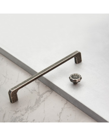CAMPANA furniture knob antique silver designer handle placed on a flat surface