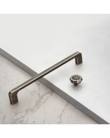 CAMPANA furniture knob antique silver designer handle placed on a flat surface