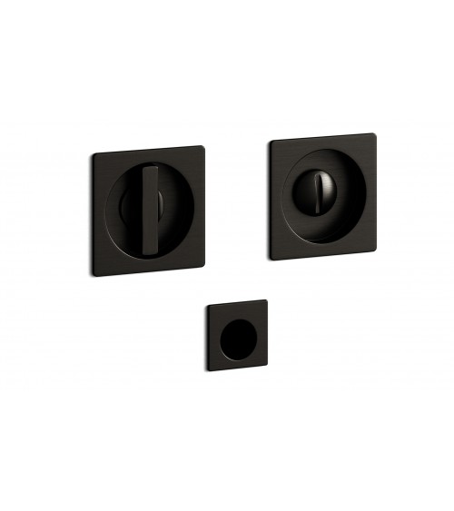 Satin nickel flush-mounted door handle with lock, for sliding door, MANDELLI 1108TN/S - design handle