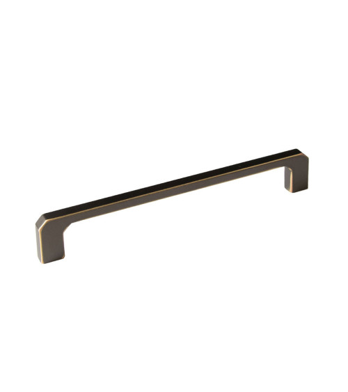 Patina on brushed brass edge furniture handle CAMPANA designer handle