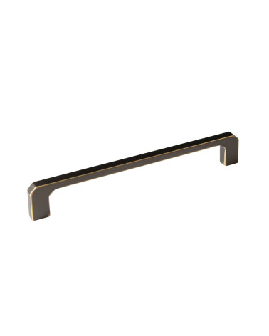 Patina on brushed brass edge furniture handle CAMPANA designer handle