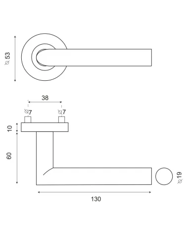 ALTESSE door handle black PVD, Grade 3 heavy-duty use
