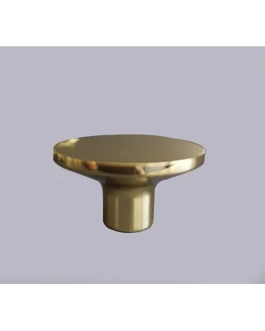 Polished brass ASTRO furniture knob designer handle front view