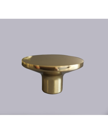 Polished brass ASTRO furniture knob designer handle front view