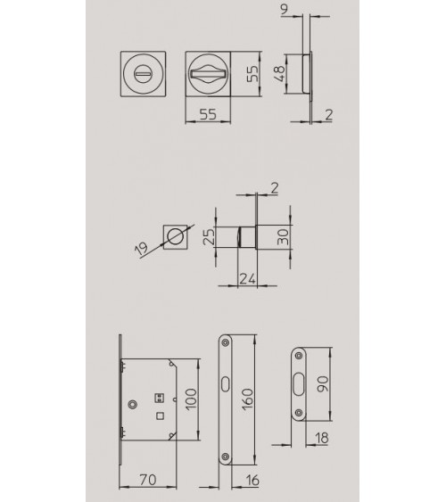 MANDELLI 1108TN/S imperial bronze sliding door handle design handle