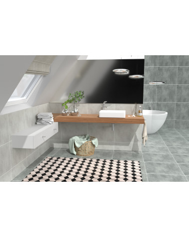 CARTAGENA furniture knob design handle mounted on a cabinet in a bathroom