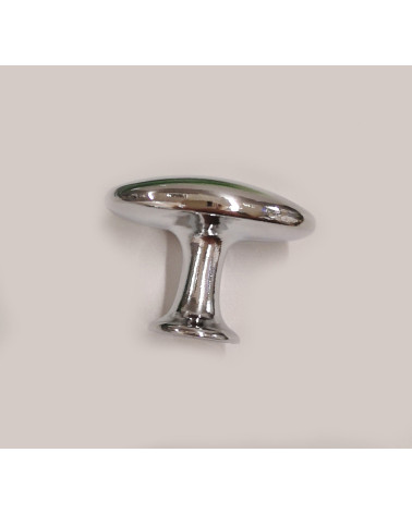 NAPOLI polished chrome furniture knob designer handle side view on a light grey background