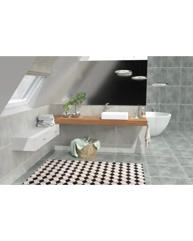 CARTAGENA furniture knob designer handle mounted on a piece of furniture in a bathroom