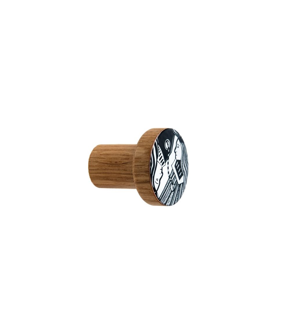 COSMOS enamelled wood wall hook