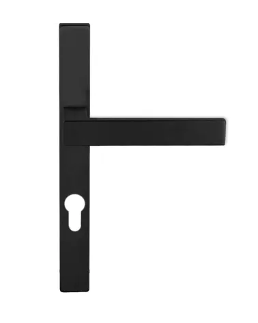 black door handle on slim long backplate