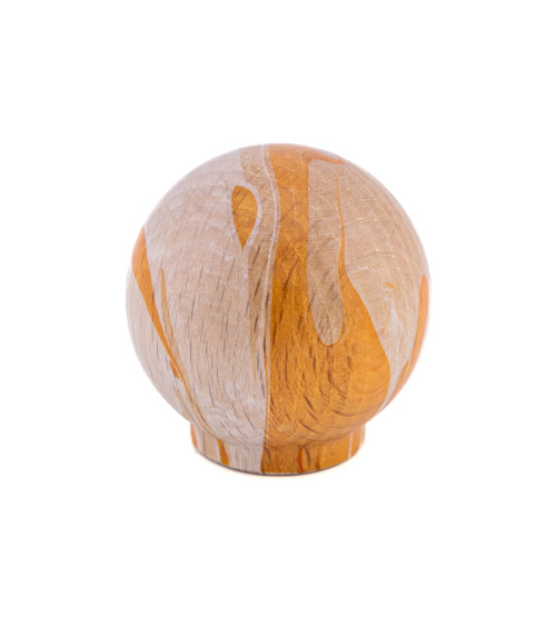 Ebru orange beech wood furniture knob