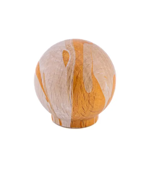 Ebru orange beech wood furniture knob