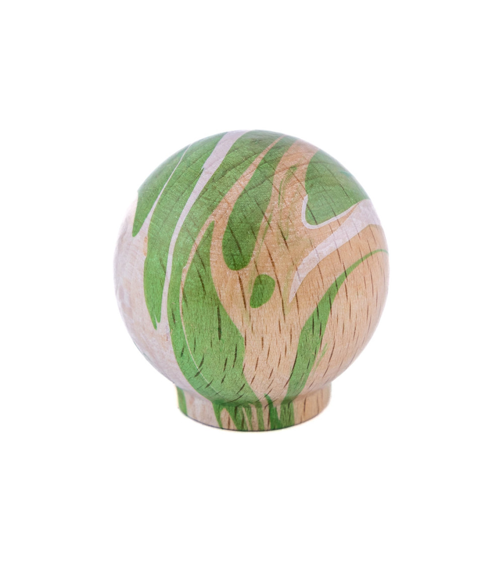 Green beech wood furniture knob Ebru
