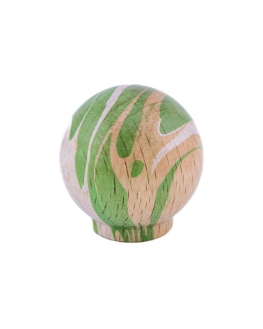 Green beech wood furniture knob Ebru