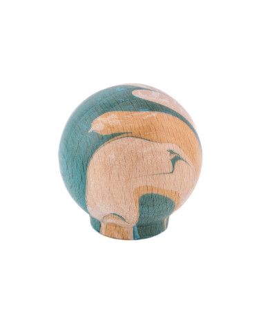 Turquoise beech wood furniture knob Ebru