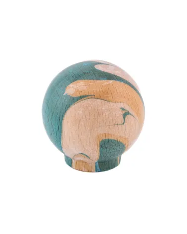 Turquoise beech wood furniture knob Ebru