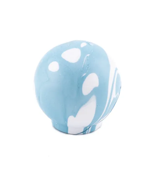 Beech wood furniture knob Grey blue Ebru